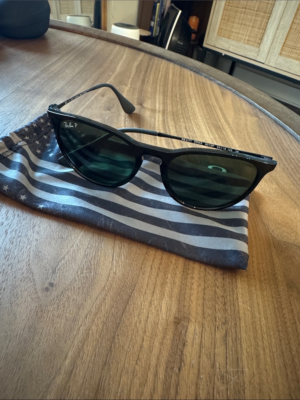 Ray-Ban Erika RB4171 Sunglasses with Green Polarized Lens